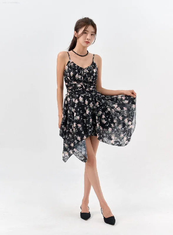 Retro Floral Mini Dress IO311