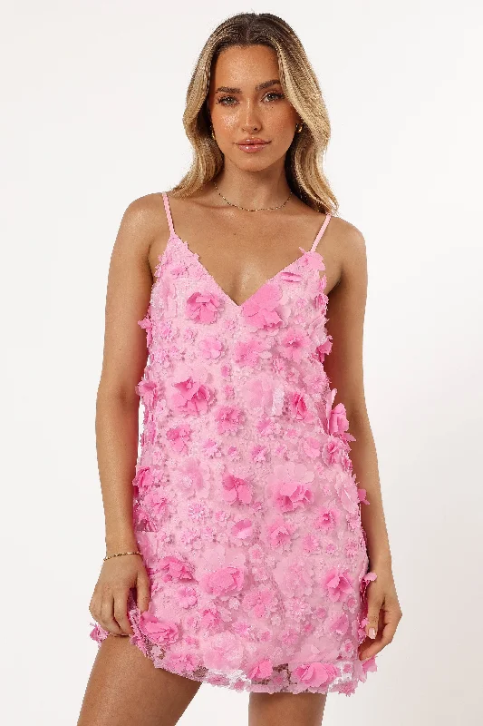 Freya Floral Mini Dress - Pink