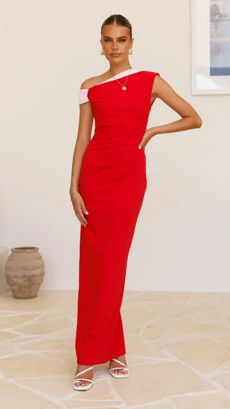 Honey Maxi Dress - Red/Pink