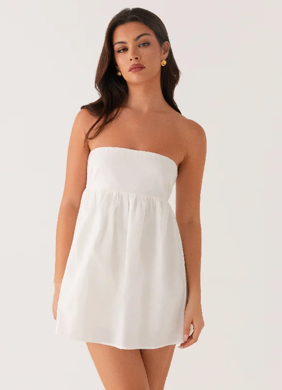 Dylan Babydoll Mini Dress - White