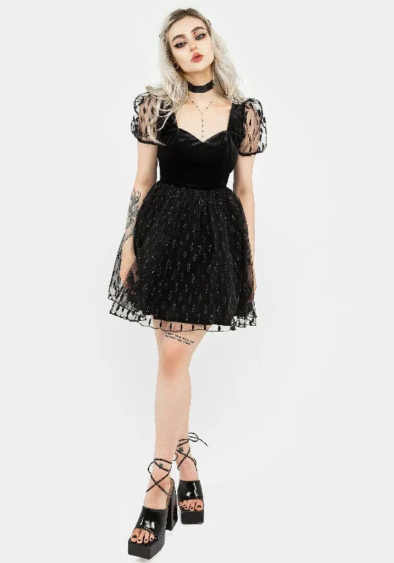 Ellipse Embroidered Tulle Puff Mini Dress