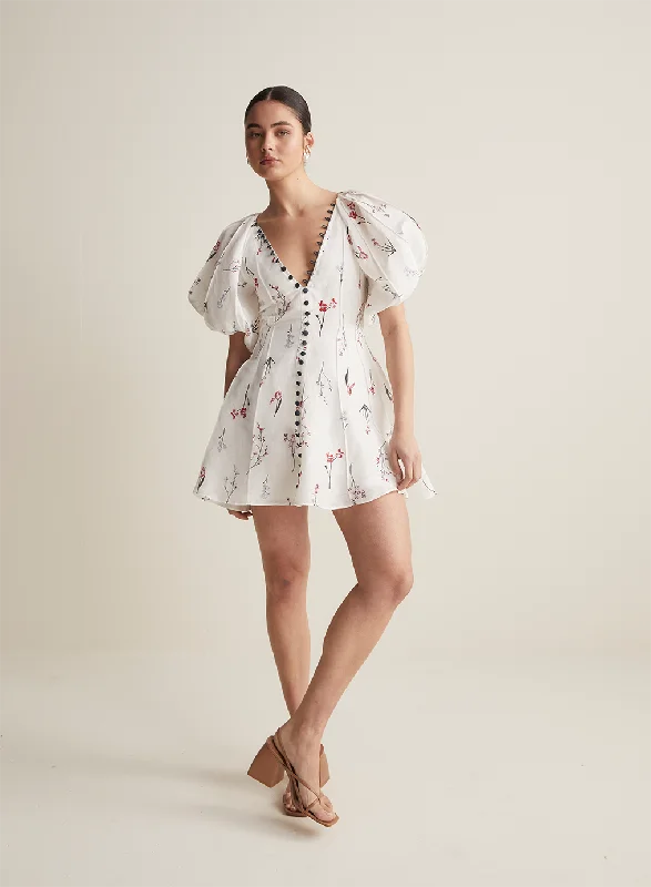 Genevieve Silk Linen Mini Dress