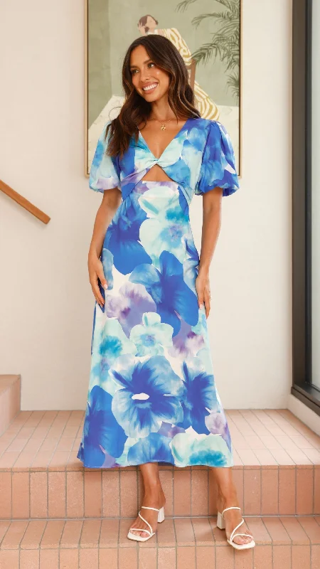 Zariel Maxi Dress - Blue Floral