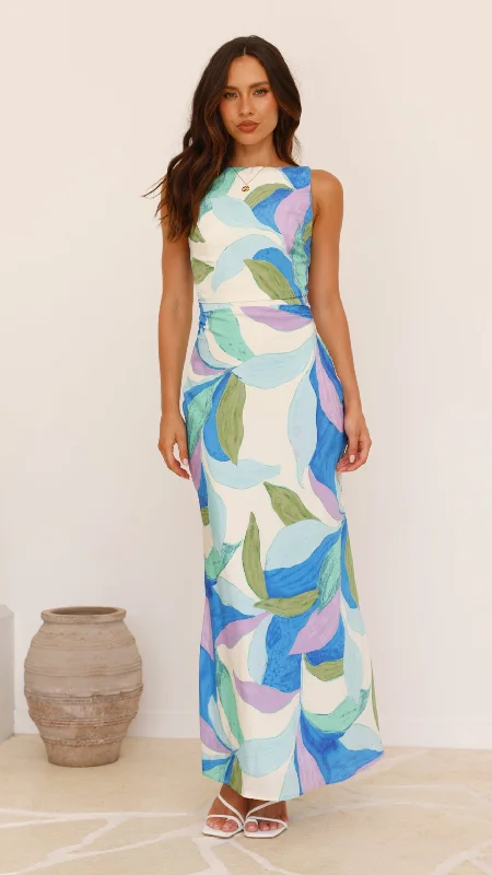 Helenie Maxi Dress - Blue/Green