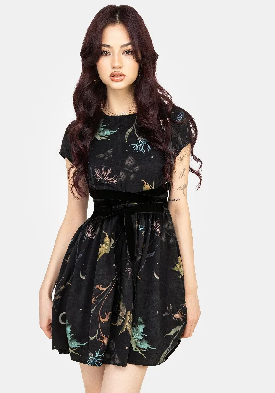 Rosanella Floral Print Mini Smock Dress