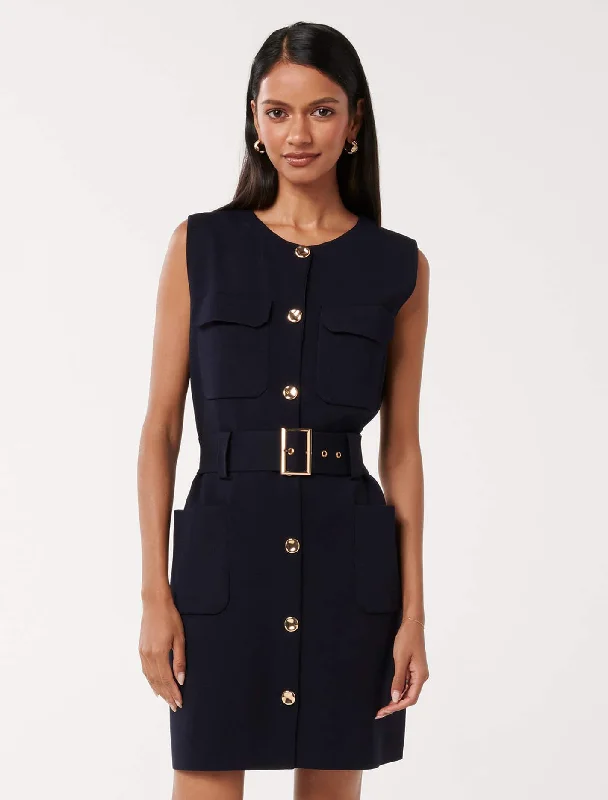 Parker Petite Luxe Utility Mini Dress