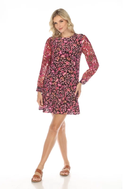 Johnny Was Jade Ariana Floral Silk Mini Dress L30923 Boho Chic