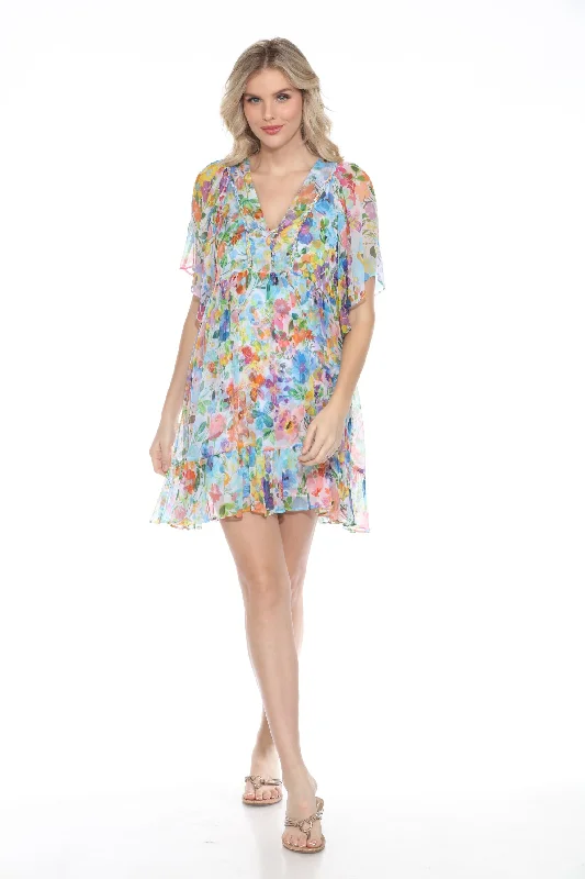 Johnny Was Jade Margaret Floral Silk Mini Dress L38024