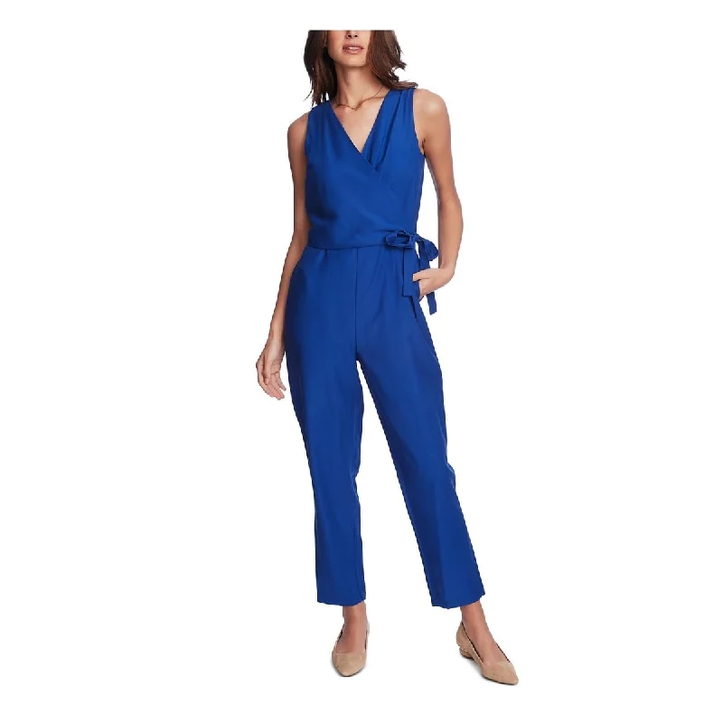 1.STATE Women's Sleeveless Surplice Jumpsuit Blue