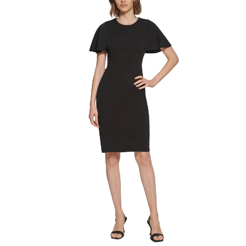 Calvin Klein Women's Capelet Sheath Dress Black Size 6