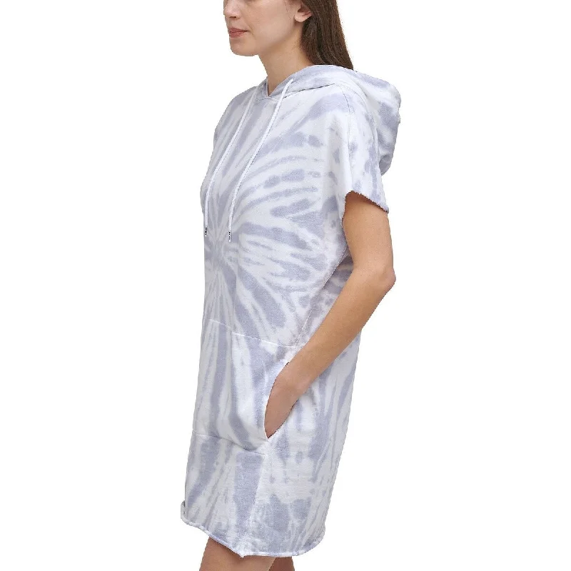 Dkny Women's Cotton Tie Dyed Dress Blue Size X-Large