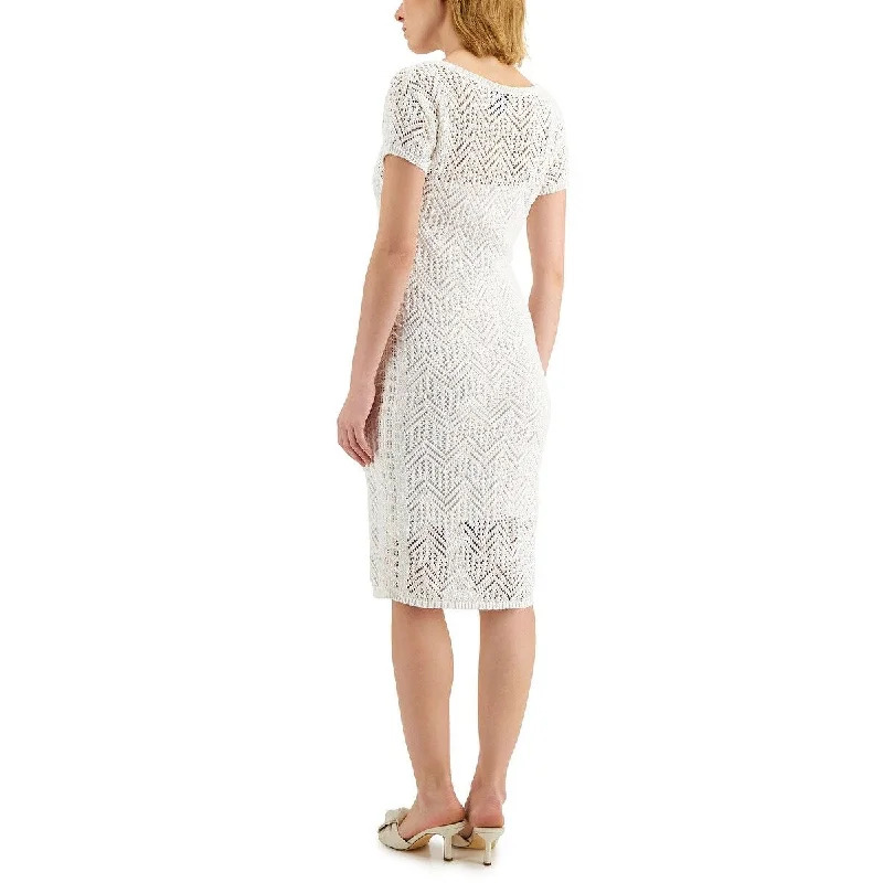 Donna Karan Women's Crochet Dress White Size Medium