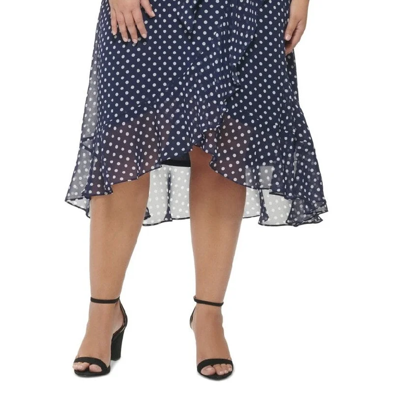 Jessica Howard Women's Dot Print Sleeveless Dress Blue Size 22W