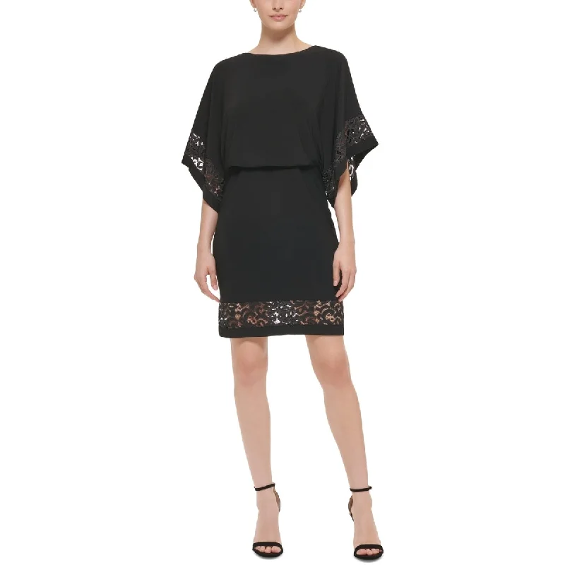 Jessica Howard Women's Lace Inset Blouson Dress Black Size 6