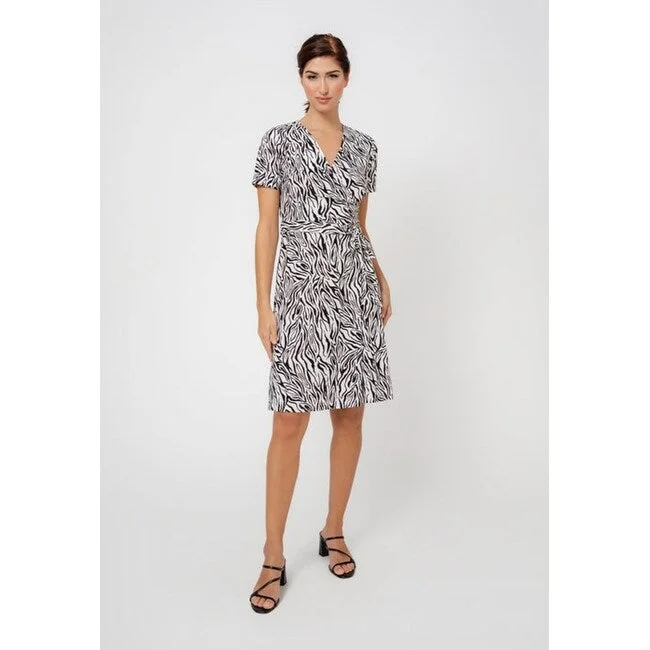 Leota Women's Perfect Wrap Cap Sleeve Dress Gray