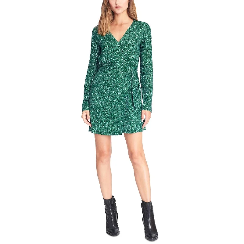 Sanctuary Women's Stay The Night Printed Wrap Dress Green Size 6