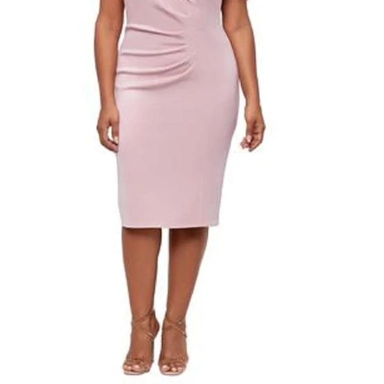 Xscape Women's Sweetheart Neck Dress Pink Size 22W