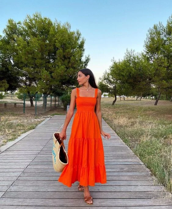 A Line Orange Fashion Prom Dresses      S5088