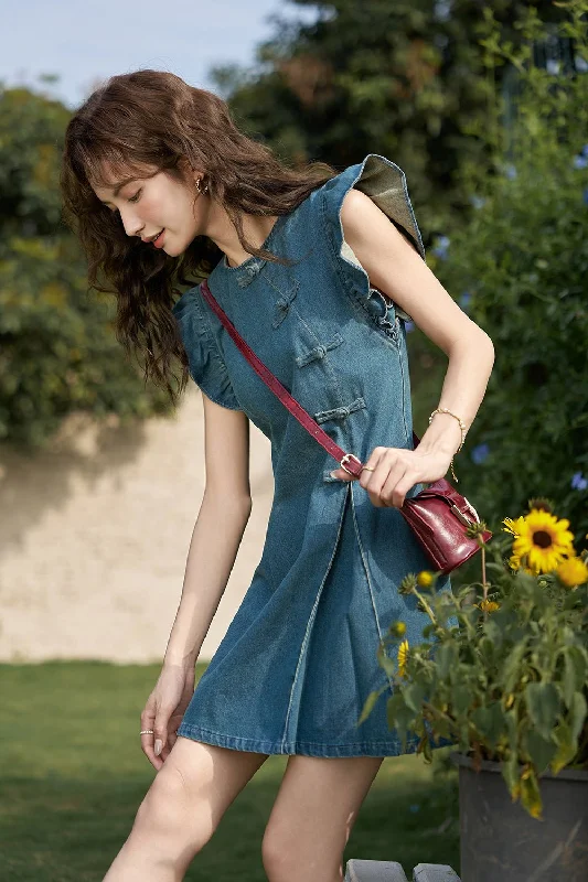 Midi Denim Dress for Women