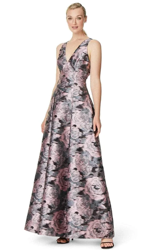 Aidan Mattox MD1E206137 - Floral Jacquard A-Line Evening Dress