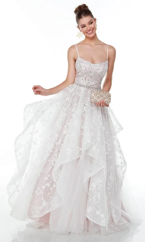 Alyce Paris - 61111 Scoop Neck Layered Ballgown