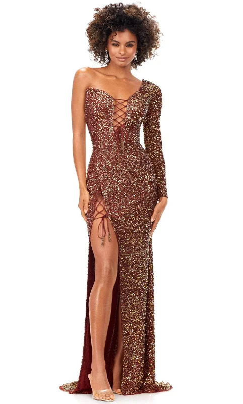 Ashley Lauren 11291 - Sequined Lace-Up Evening Gown