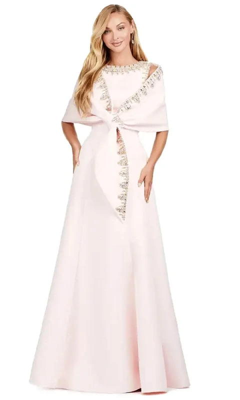 Ashley Lauren 11426 - Sleeveless Satin Gown with Shawl