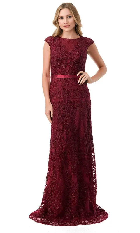 Aspeed Design M2732 - Cap Sleeve Embroidered Formal Dress