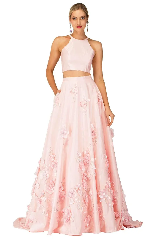 Cecilia Couture - 2145 Two-Piece Halter Neck Long Dress