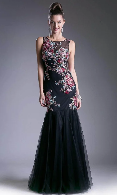 Cinderella Divine C80089A - Laced Illusion Evening Gown