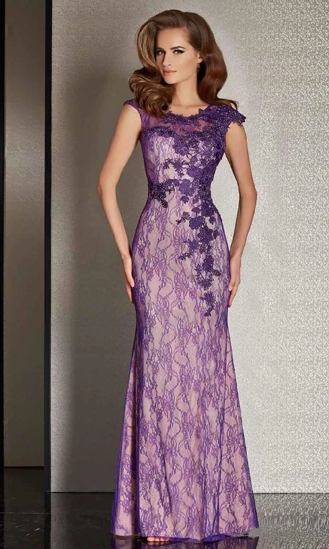 Clarisse - M6236 Sheer Lace Applique Evening Gown