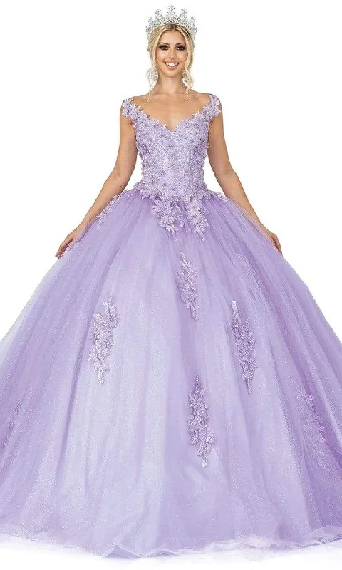 Dancing Queen - 1597 Beaded Floral Lace Applique Tulle Ballgown