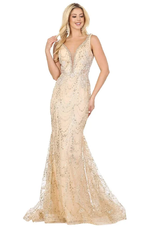 Dancing Queen - 4090 Jeweled Garland Motif Mermaid Gown