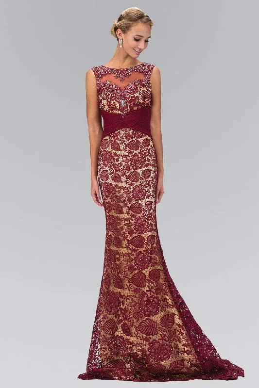 Elizabeth K - GL1415 Bejeweled Illusion Trumpet Gown