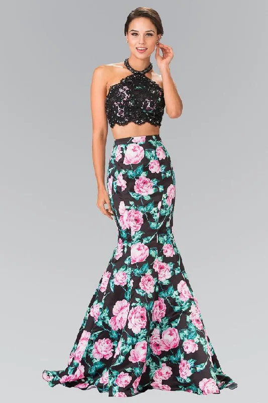 Elizabeth K - GL2259 Two-Piece Halter Mermaid Gown