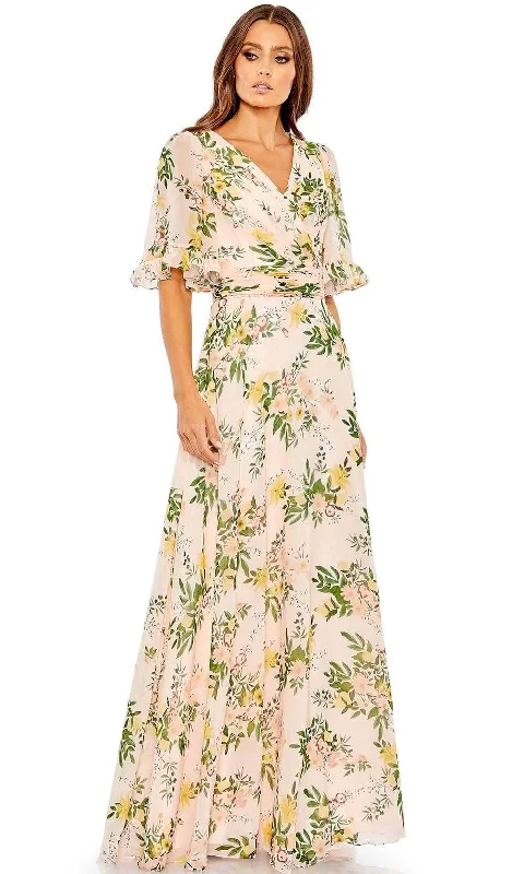 Ieena Duggal 11320 - V-Neck Floral Dress