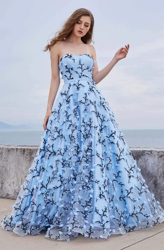 J'Adore Dresses - J16002 Floral Applique Sweetheart Ballgown