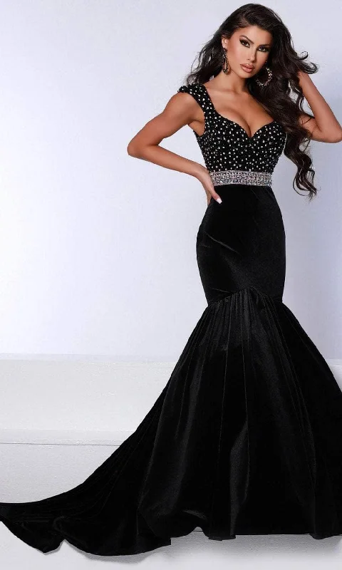 Johnathan Kayne 2724 - Beaded Velvet Mermaid Gown