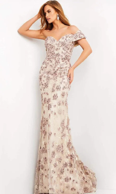 Jovani - 06169 Floral Ornate Sweetheart Mermaid Dress