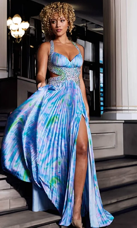 Jovani 38722 -  Print Detail Satin Sheath Gown