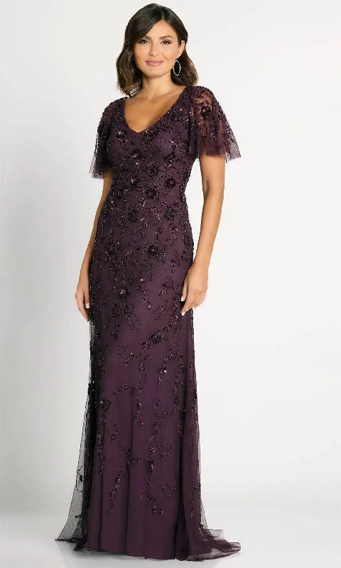 La Valleta LV6105 - Flutter Sleeve Ornate Evening Dress