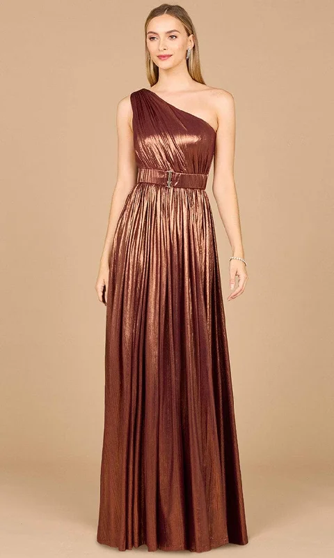 Lara Dresses 8122 - Metallic One Shoulder Evening Gown