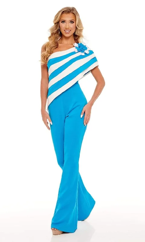 Rachel Allan - 50089 Stripe Draped Jumpsuit