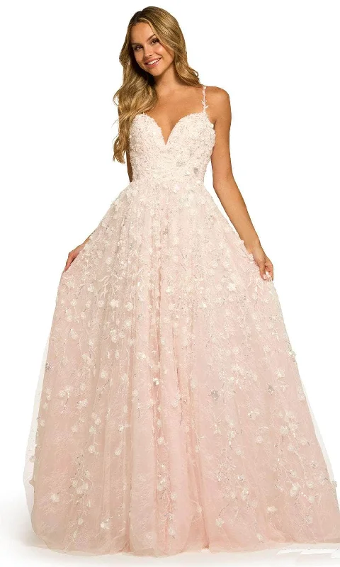 Sherri Hill 55529 - Floral Applique A-line Silhouette Gown