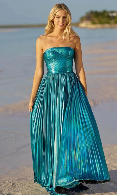 Sherri Hill 55768 - Strapless Metallic Evening Gown