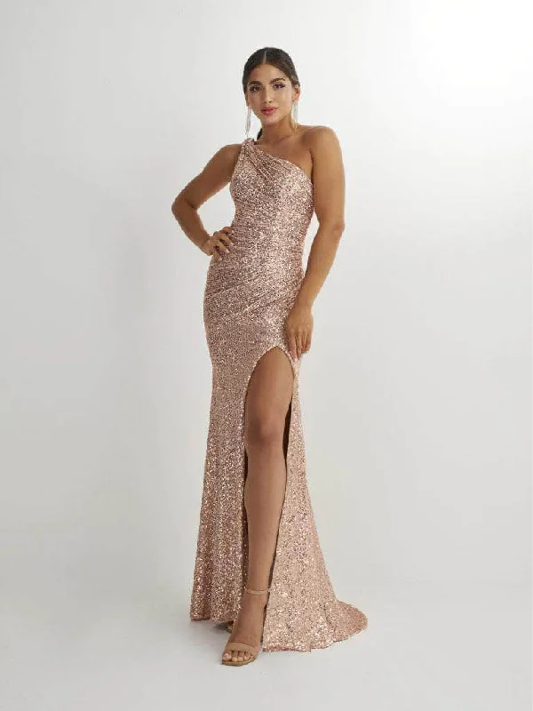 Studio 17 Prom 12906 - One Sleeve Sequin Evening Dress