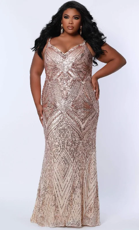 Sydney's Closet SC7340 - Sleeveless Shiny Evening Gown