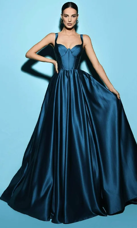 Tarik Ediz 53045 - Satin Bustier Evening Gown