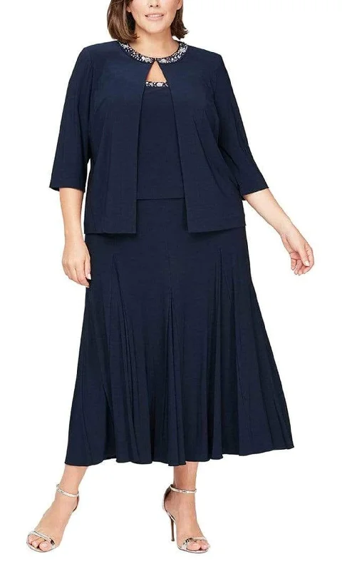 Alex Evenings - 435372 Plus Size Sleeveless A-Line Dress With Jacket