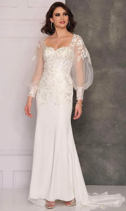 Dave & Johnny Bridal A10492 - Sheer Bishop Sleeved Bridal Gown